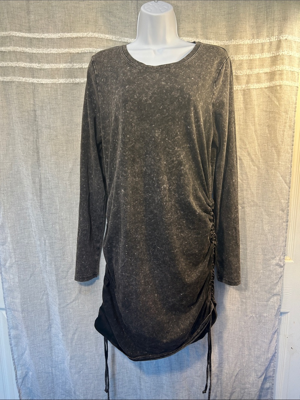 PINK Victoria's Secret Washed Charcoal Long Sleeve Tunic Dress